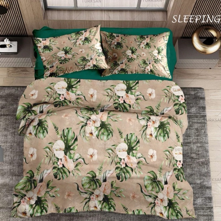 روتختی شکلاتی با گل سبز دونفره