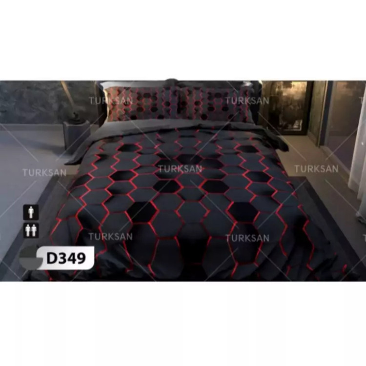 روتختی مشکی قرمز طرحدار یکنفره یک ونیم نفره