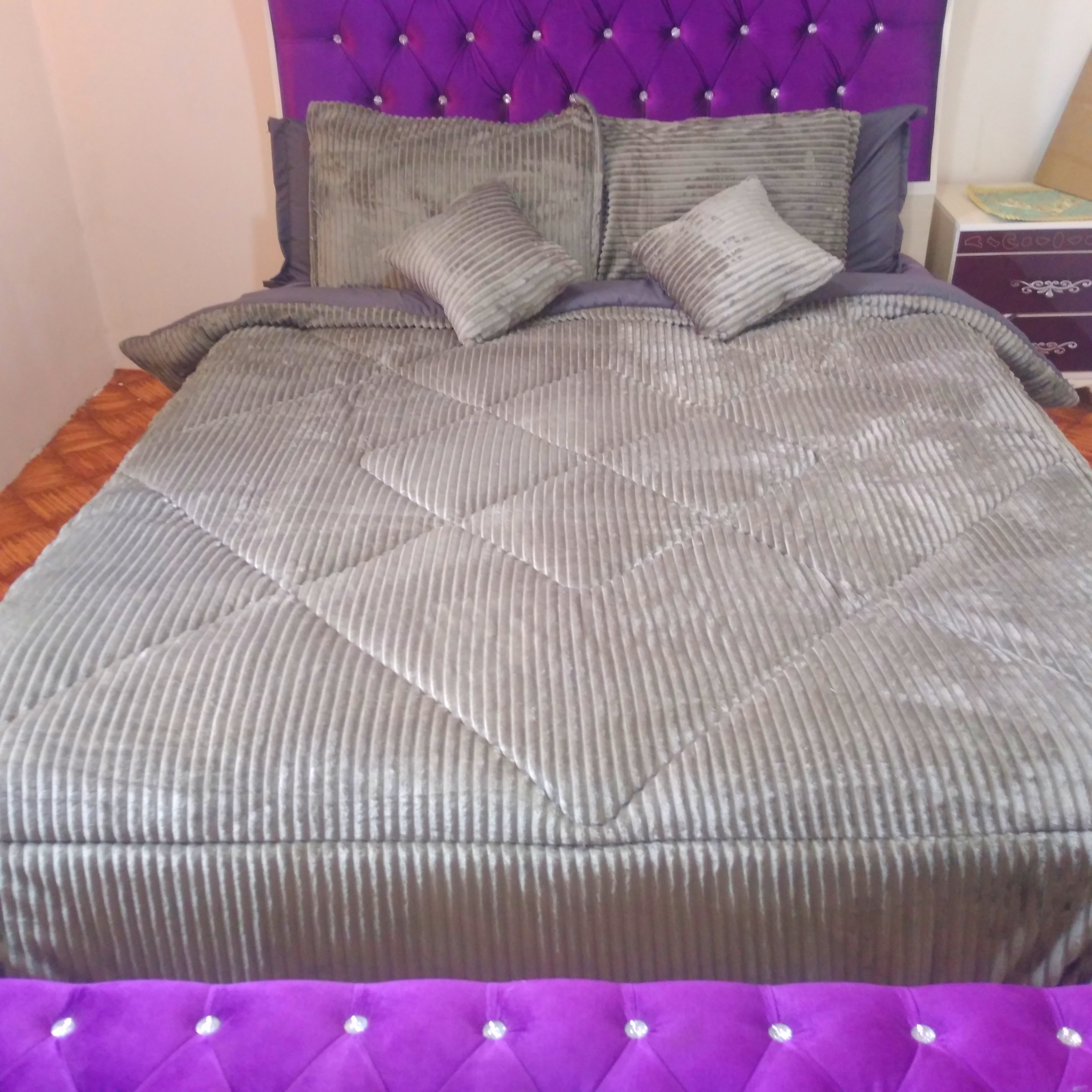 روتختی دونفره مخمل طوسی
