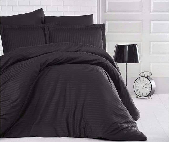 روتختی دونفره مشکی هتلی تک رنگ