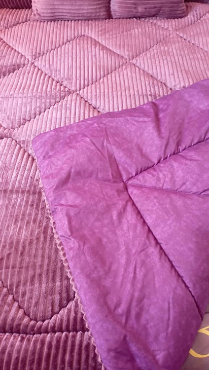 روتختی دونفره رویه مخملپشت نخ پتینه بنفش
