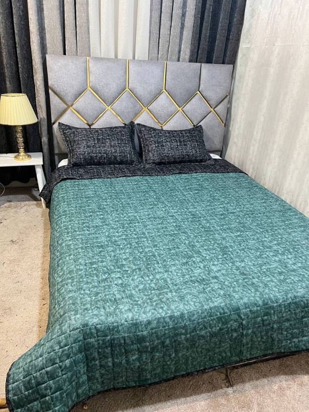 روتختی پنبه دوزی پتینه دودی سبزآبی