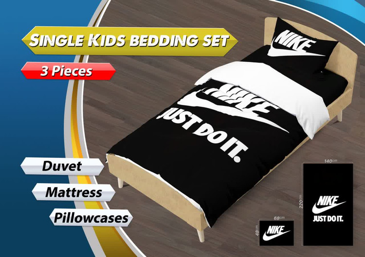 روتختی یکنفره سه بعدی نایک سفید مشکی