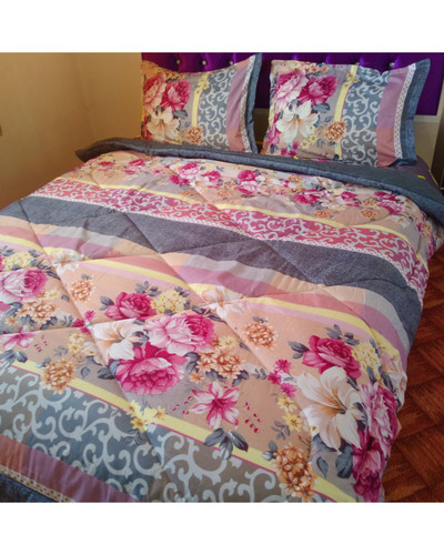 روتختی دونفره دو رو طرح گل و ساده