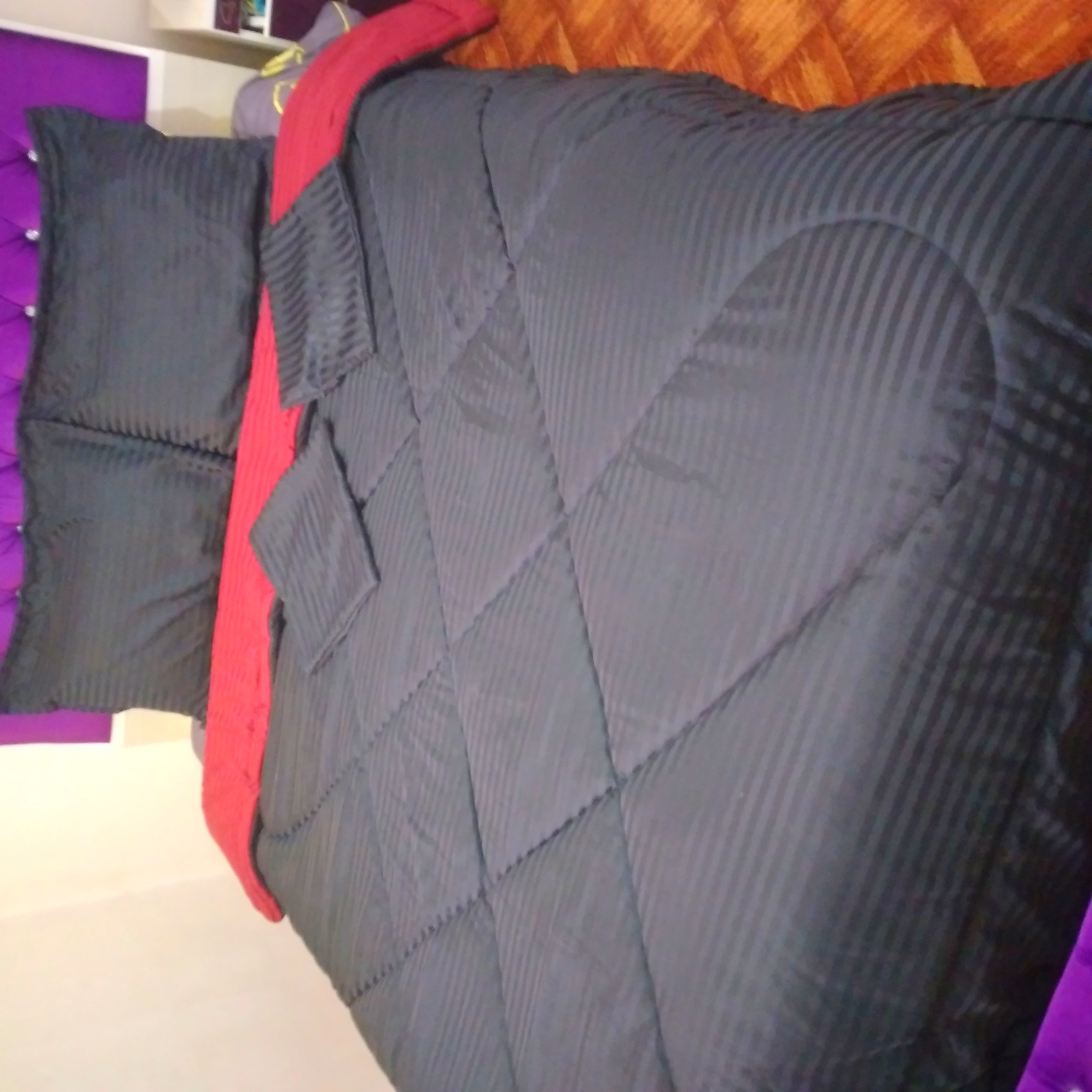 روتختی دونفره مشکی زرشکی ژاکارد