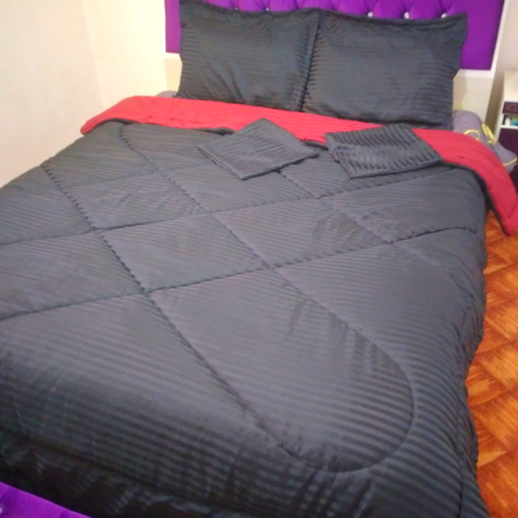 روتختی دونفره مشکی زرشکی ژاکارد