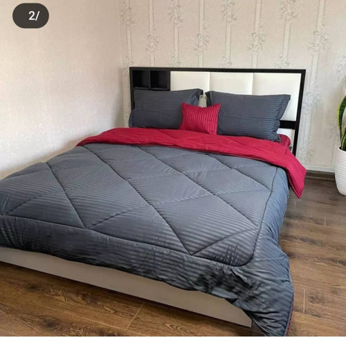 روتختی هتلی ساده تکرنگ دورو طوسی قرمز