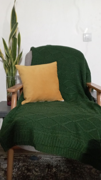 شال مبل سبز کله غازی تکرنگ