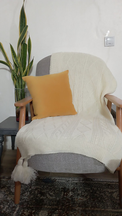 شال مبل کرمشیری طرحدار تکرنگ