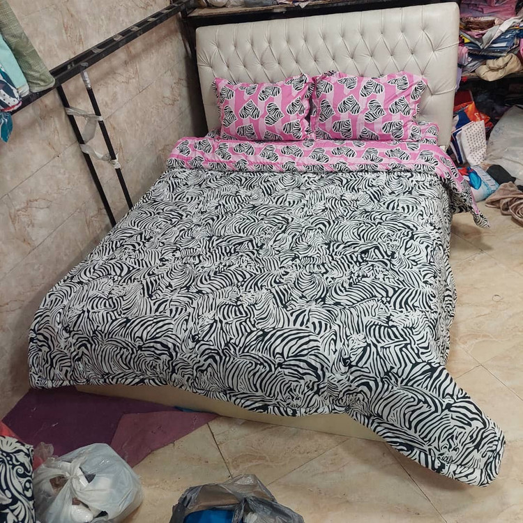 روتختی یکنفره ۴ تکه طوسی دو رو