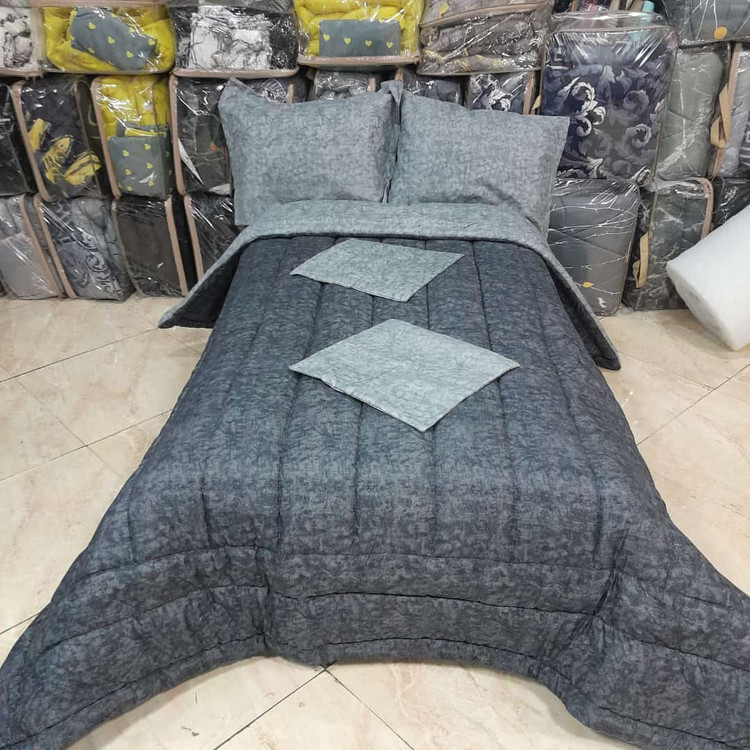 روتختی دونفره طوسی تیره طوسی روشن دو رو ساده پتینه